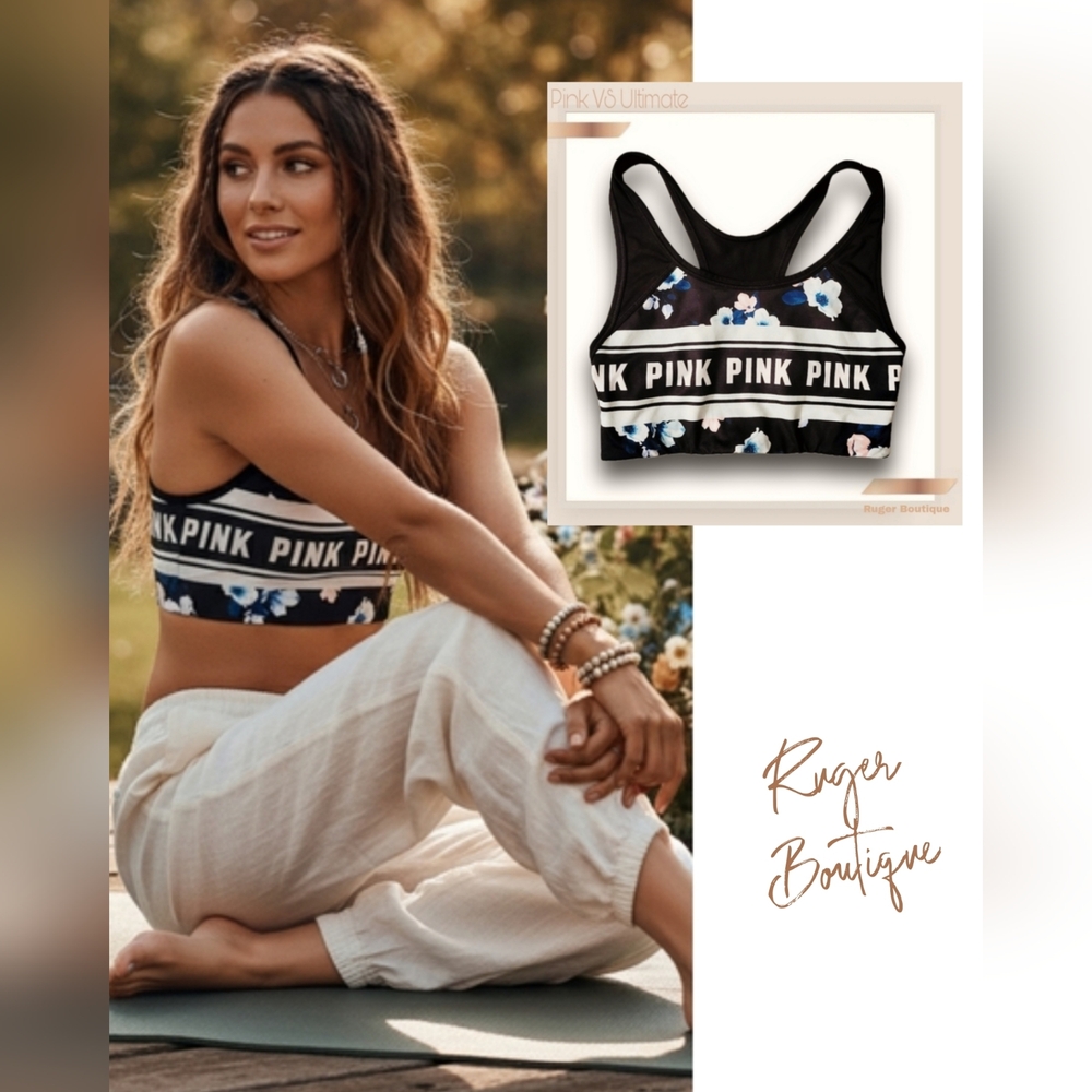 🌿PINK Victoria's Secret Ultimate Unlined Floral Athletic Bra - XS